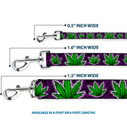 Buckle-Down Dog Leash - Marijuana Haze Purple