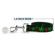 Buckle-Down Dog Leash - Marijuana Haze Rasta/Black