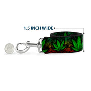 Buckle-Down Dog Leash - Marijuana Haze Rasta/Black