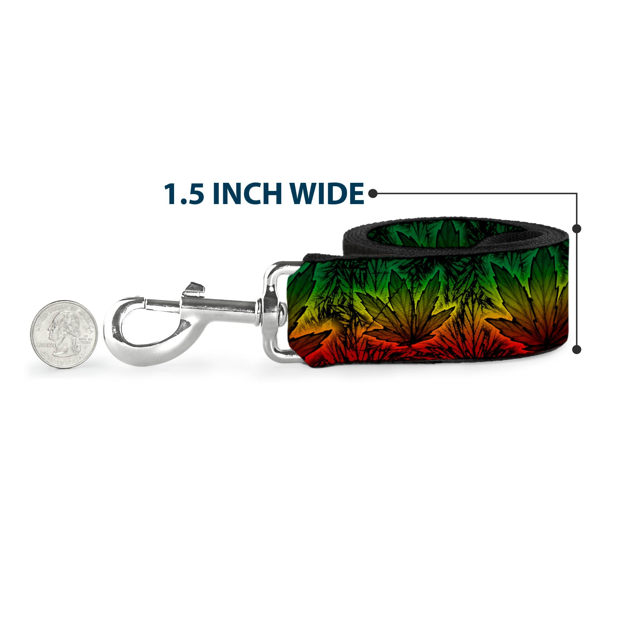 Buckle-Down Dog Leash - Marijuana Haze Rasta/Rasta