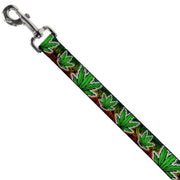 Buckle-Down Dog Leash - Marijuana Haze Rasta/White