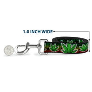 Buckle-Down Dog Leash - Marijuana Haze Rasta/White