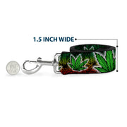 Buckle-Down Dog Leash - Marijuana Haze Rasta/White