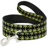 Buckle-Down Dog Leash - Marijuana Reflection Black/Yellow/Green