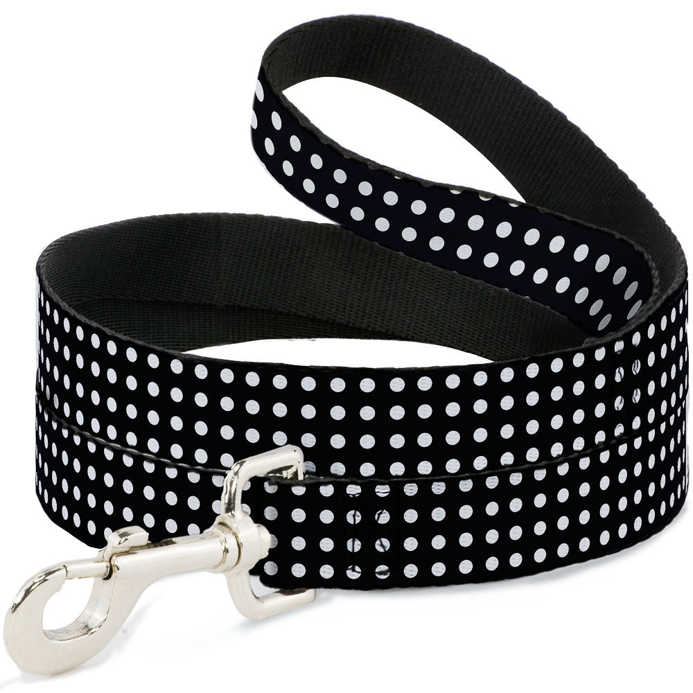 Dog Leash - Micro Polka Dots Black/White