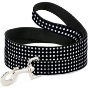 Dog Leash - Micro Polka Dots Black/White
