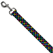 Dog Leash - Musical Checkers Black/Neon