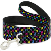 Dog Leash - Musical Checkers Black/Neon