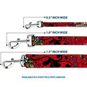 Dog Leash - Mom & Dad Red