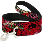 Dog Leash - Mom & Dad Red
