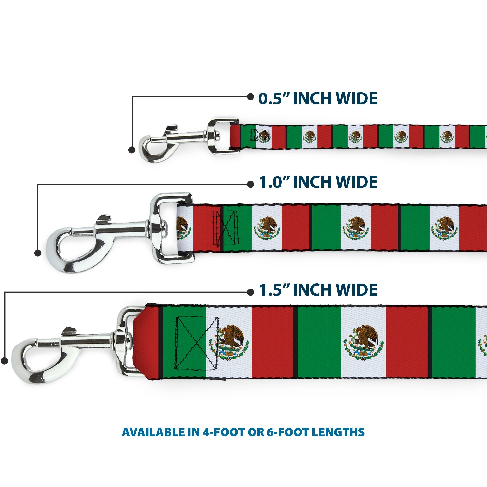 Dog Leash - Mexico Flags