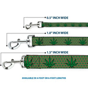Buckle-Down Dog Leash - Marijuana Garden Tan/Green