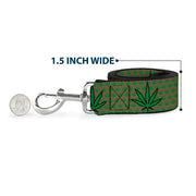 Buckle-Down Dog Leash - Marijuana Garden Tan/Green