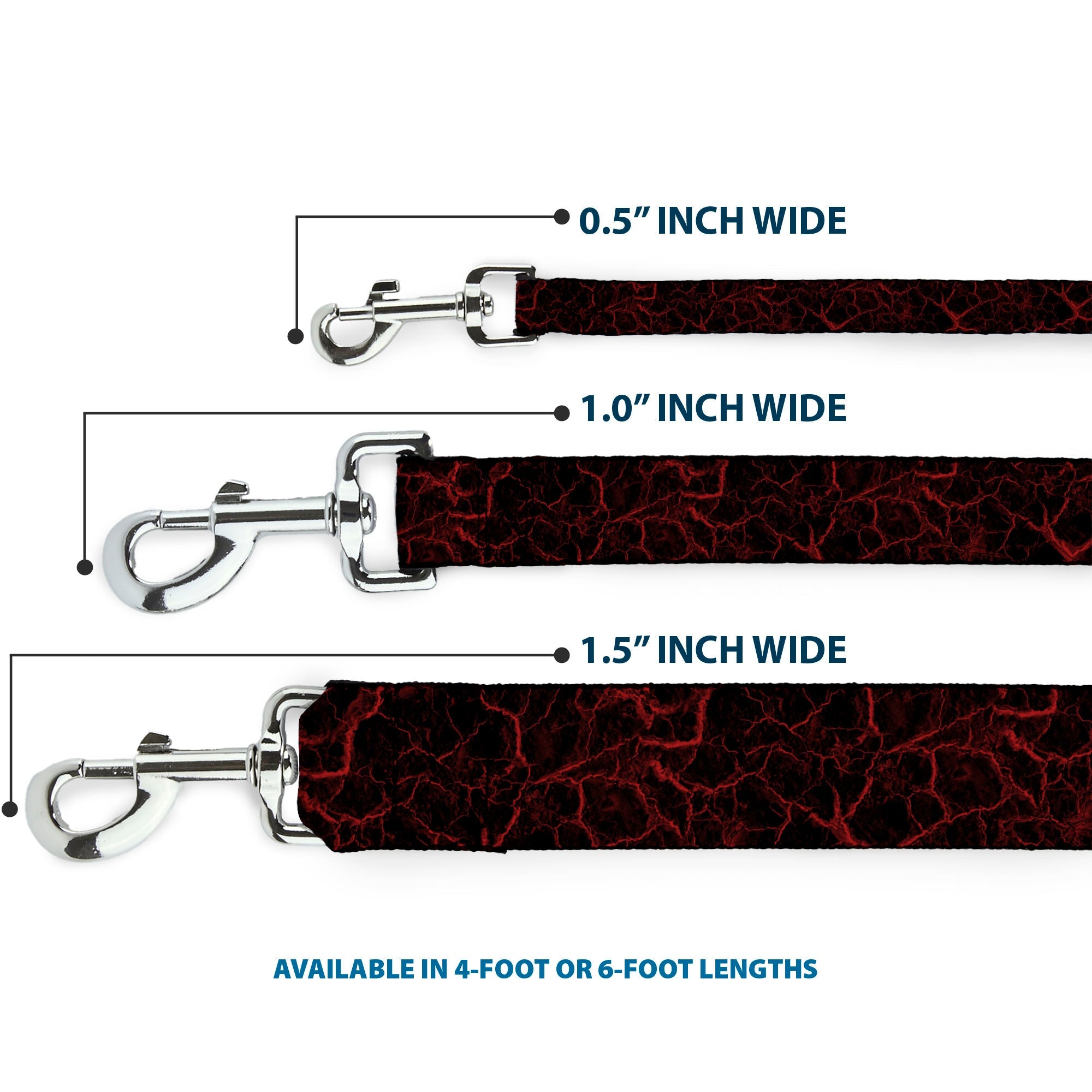 Dog Leash - Marble Black/Red