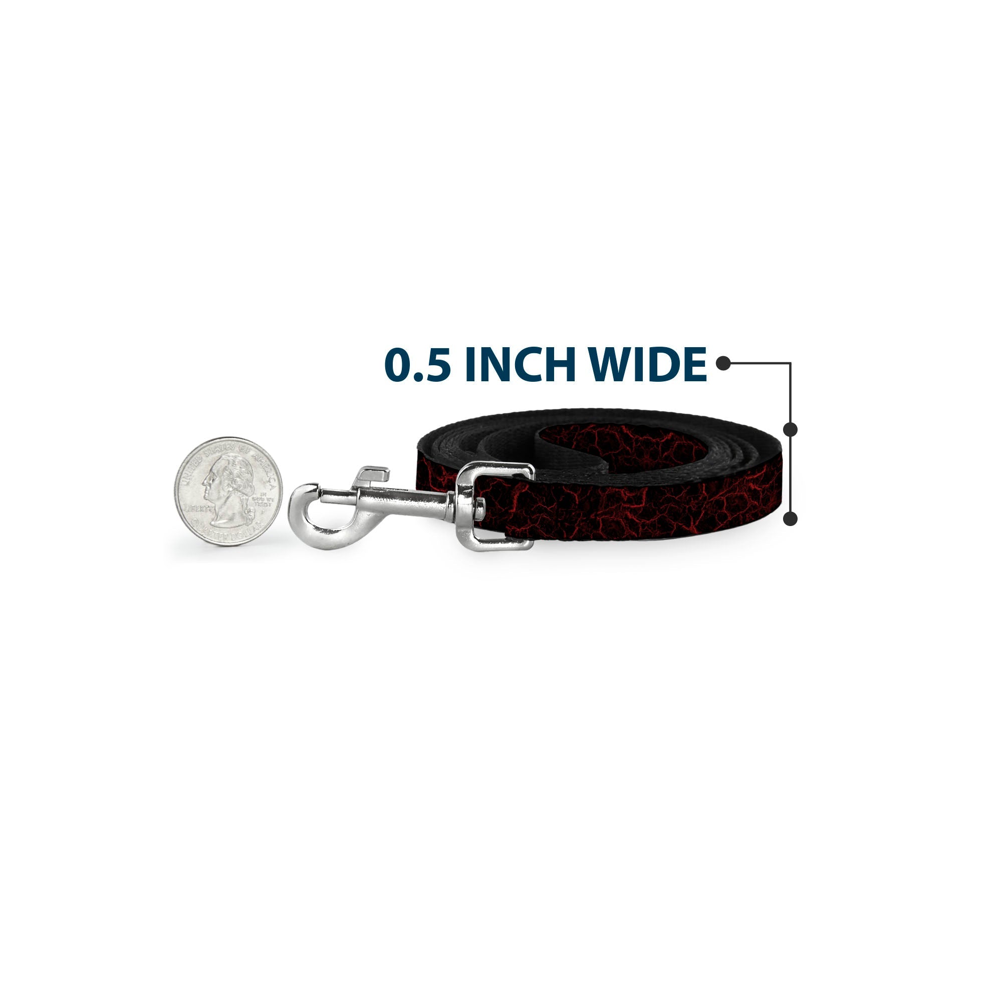 Dog Leash - Marble Black/Red