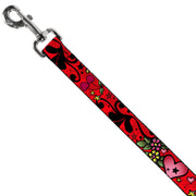 Dog Leash - Mom & Dad CLOSE-UP Red