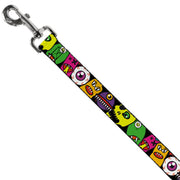 Dog Leash - Monsters CLOSE-UP Black