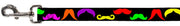 Dog Leash - Mustaches Black/Multi Color