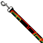 Dog Leash - Maze Lines Black/Rasta