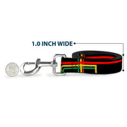 Dog Leash - Maze Lines Black/Rasta