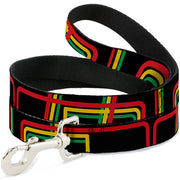 Dog Leash - Maze Lines Black/Rasta