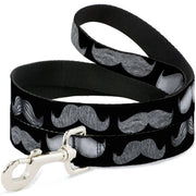 Dog Leash - Mustaches Black/Sketch