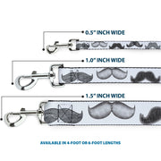 Dog Leash - Mustaches White/Sketch