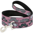 Load image into Gallery viewer, Dog Leash - Mustaches Pink/Sketch
