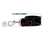 Dog Leash - Mud Flap Girls w/Star Outline Black/Multi Color