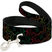 Dog Leash - Mud Flap Girls w/Star Outline Black/Multi Color