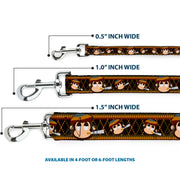 Dog Leash - Multi Smoking Monkey Argyle Brown