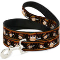 Load image into Gallery viewer, Dog Leash - Multi Smoking Monkey Argyle Brown
