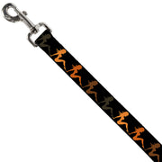 Dog Leash - Mud Flap Girl Repeat Black/Orange Fade