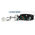 Load image into Gallery viewer, Dog Leash - Mud Flap Girls w/Stripes Gray/Turquoise/Orange

