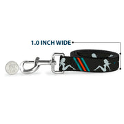 Dog Leash - Mud Flap Girls w/Stripes Gray/Turquoise/Orange
