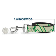Dog Leash - Mud Flap Girls w/Stripes Tan/Green/Lime Green