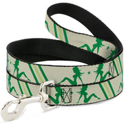 Dog Leash - Mud Flap Girls w/Stripes Tan/Green/Lime Green