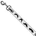 Load image into Gallery viewer, Dog Leash - Mustaches Straight White/Black
