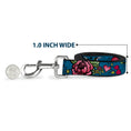 Load image into Gallery viewer, Dog Leash - Mom & Dad CLOSE-UP Blue w/Sparrows
