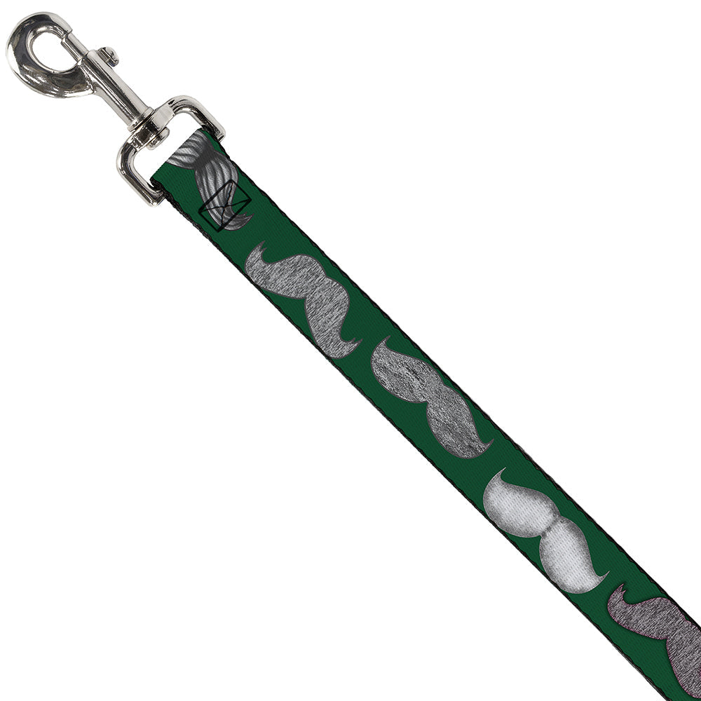 Dog Leash - Mustaches Green/Sketch