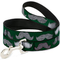 Load image into Gallery viewer, Dog Leash - Mustaches Green/Sketch
