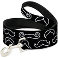 Load image into Gallery viewer, Dog Leash - Mustache Outlines Black/White
