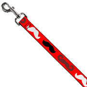 Dog Leash - Mustaches Red/Brown/White/Black