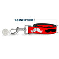 Load image into Gallery viewer, Dog Leash - Mustaches Red/Brown/White/Black
