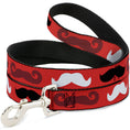 Load image into Gallery viewer, Dog Leash - Mustaches Red/Brown/White/Black
