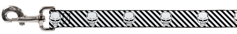 Dog Leash - Metal Skull Black/White