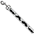 Load image into Gallery viewer, Dog Leash - Multi Mustaches Sketch White/Black
