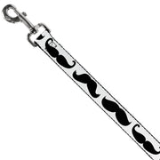 Dog Leash - Multi Mustaches Sketch White/Black