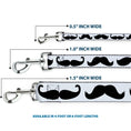 Load image into Gallery viewer, Dog Leash - Multi Mustaches Sketch White/Black
