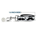 Load image into Gallery viewer, Dog Leash - Multi Mustaches Sketch White/Black
